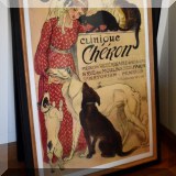 A07. Framed vintage vet poster.